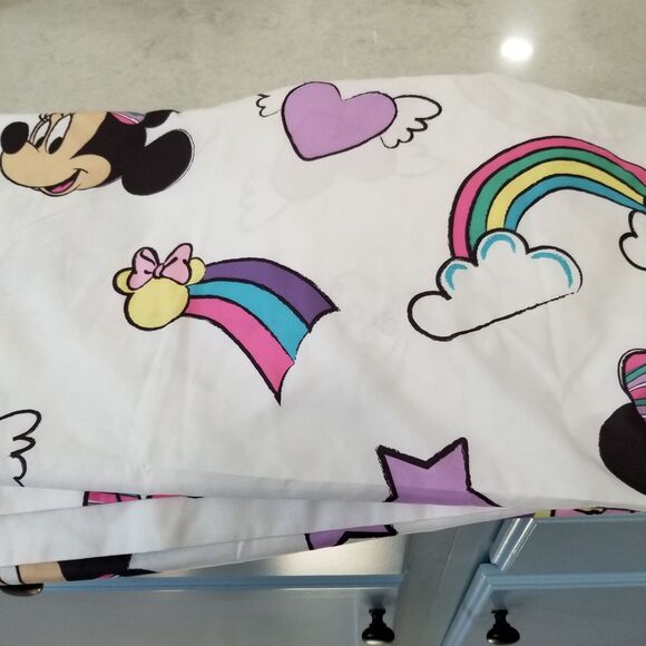 Disney Minnie Mouse rainbow dots twin size flat sheet - Picture 2 of 4